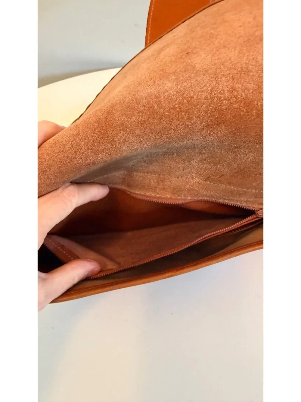 Vintage Dooney & Bourke Equestrian Crossbody Bag in British Tan Pebbled Leather